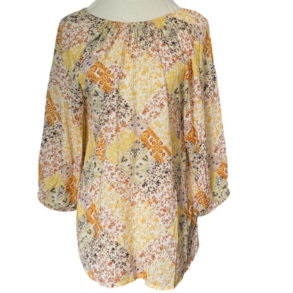 Good Hart Matilda Jane Rockport Blouse, Medium, patchwork print, gold, orange